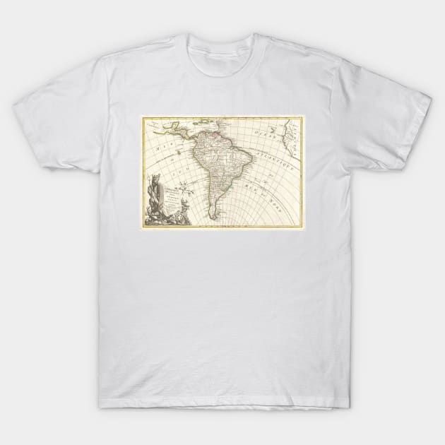 Vintage Map of South America (1762) T-Shirt by Bravuramedia